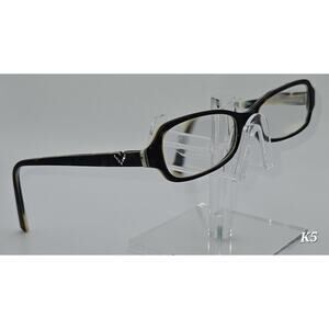 Valentino 5289 04E Black Cream Marblized Crystal Eyeglasses 135 Temple Preowned